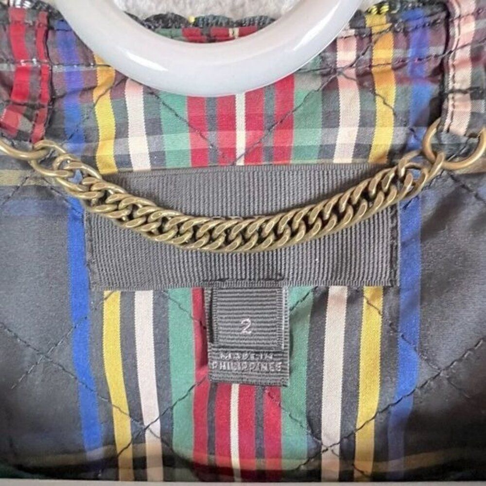 JCREW WOMENS QUILTED STEWART PLAID JACKET CROPPED SIZE 2 - Picture 5 of 12